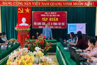 Trường Tiểu học Nhân Thịnh tổ chức tập huấn ứng dụng AI trong dạy học, năm học 2025 – 2026.